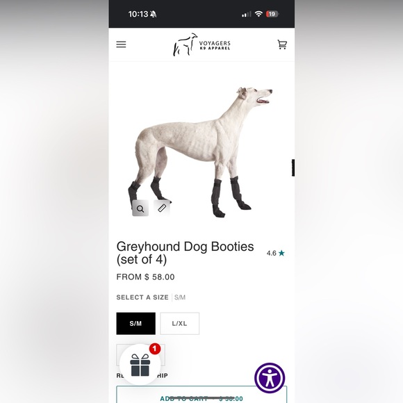 Greyhound Velcro Winter Dog Booties by Voyagers K9 Apparel Sz Sm/Md - Picture 4 of 6